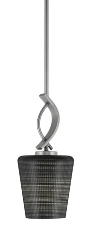 Cavella Stem Hung Mini Pendant, Graphite Finish, 6" Black Matrix Glass (3901-GP-4039)