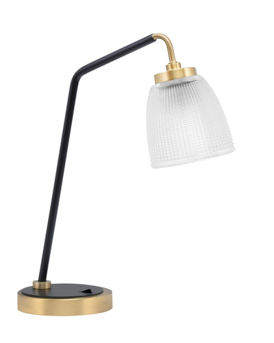 Desk Lamp, Matte Black & New Age Brass Finish, 5" Clear Ribbed Glass (59-MBNAB-500)