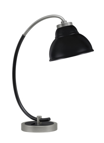 Desk Lamp, Graphite & Matte Black Finish, 7" Matte Black Double Bubble Metal Shade (57-GPMB-427-MB)
