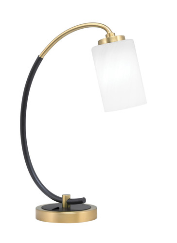 Desk Lamp, Matte Black & New Age Brass Finish, 4" White Marble Glass (57-MBNAB-3001)