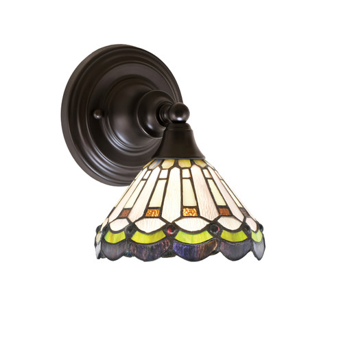 Wall Sconce, Espresso Finish, 7" Cyprus Art Glass (40-ES-9395)