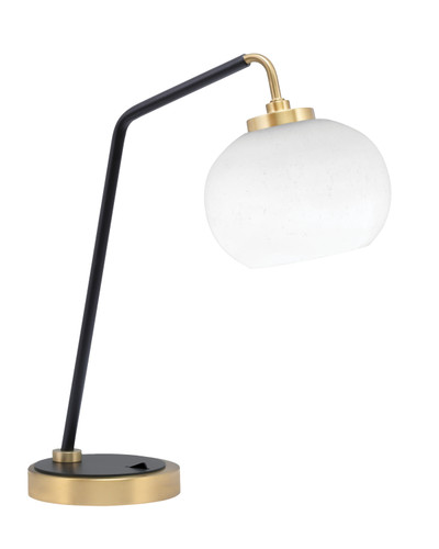 Desk Lamp, Matte Black & New Age Brass Finish, 7" White Muslin Glass (59-MBNAB-212)