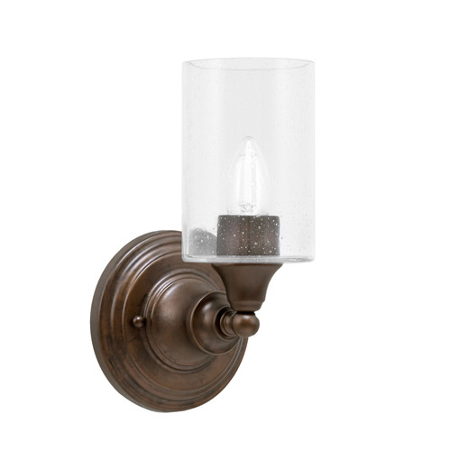 Wall Sconce, Bronze Finish, 4" Clear Bubble Glass (40-BRZ-300)