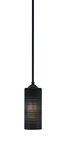 Zilo Stem Mini Pendant, Matte Black Finish, 4" Black Matrix Glass (560-MB-4099)