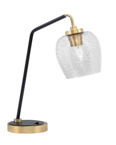 Desk Lamp, Matte Black & New Age Brass Finish, 6" Smoke Bubble Glass (59-MBNAB-4812)