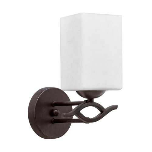 Revo 1 Light Wall Sconce, Dark Granite Finish, 4" Square White Muslin Glass (141-DG-531)