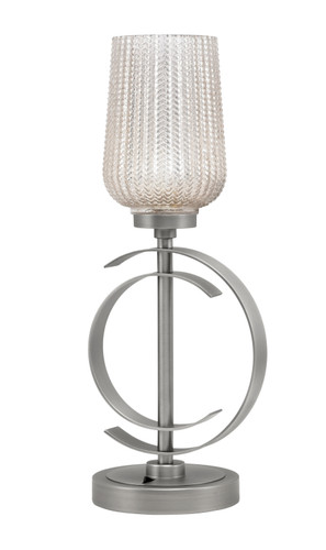 Accent Lamp, Graphite Finish, 5" Silver Textured Glass (56-GP-4253)