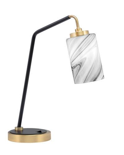 Desk Lamp, Matte Black & New Age Brass Finish, 4" Onyx Swirl Glass (59-MBNAB-3009)
