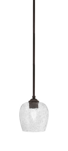 Zilo Stem Hung Mini Pendant, Dark Granite Finish, 6" Smoke Bubble Glass  (560-DG-4812)