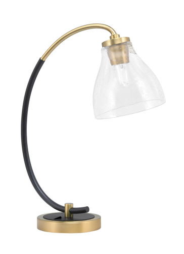Desk Lamp, Matte Black & New Age Brass Finish, 6.25" Clear Bubble Glass (57-MBNAB-4760)