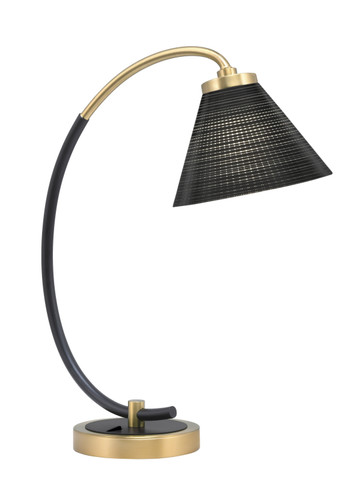 Desk Lamp, Matte Black & New Age Brass Finish, 7" Black Matrix Glass (57-MBNAB-4059)