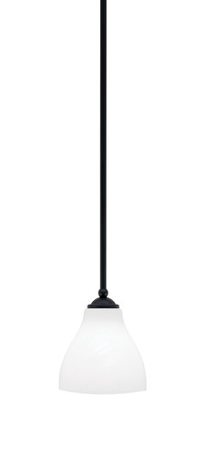 Zilo Stem Mini Pendant, Matte Black Finish, 6.25" White Marble Glass (560-MB-4761)