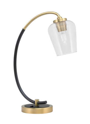 Desk Lamp, Matte Black & New Age Brass Finish, 5" Clear Bubble Glass (57-MBNAB-210)