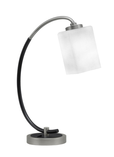 Desk Lamp, Graphite & Matte Black Finish, 4" Square White Muslin Glass (57-GPMB-531)