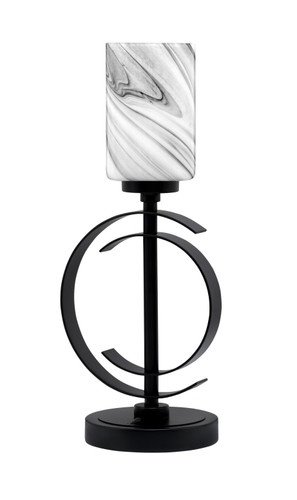 Accent Lamp, Matte Black Finish, 4" Onyx Swirl Glass (56-MB-3009)