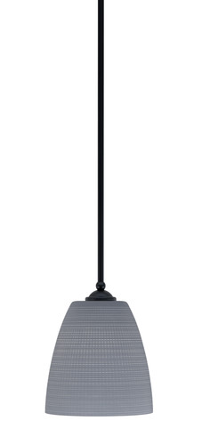 Zilo Stem Mini Pendant, Matte Black Finish, 8" Gray Matrix Glass (560-MB-4072)