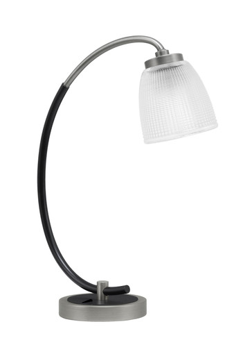 Desk Lamp, Graphite & Matte Black Finish, 5" Clear Ribbed Glass (57-GPMB-500)