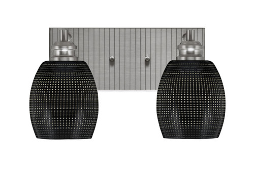 Edge 2 Light Bath Bar, Brushed Nickel Finish, 5" Black Matrix Glass  (1162-BN-4029)