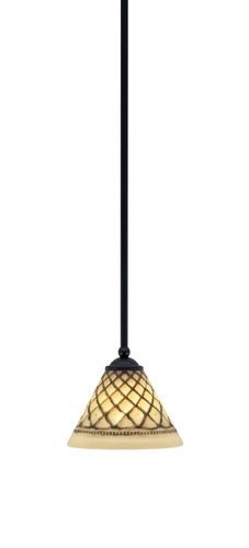 Zilo Stem Mini Pendant, Matte Black Finish, 7" Chocolate Icing Glass (560-MB-7185)