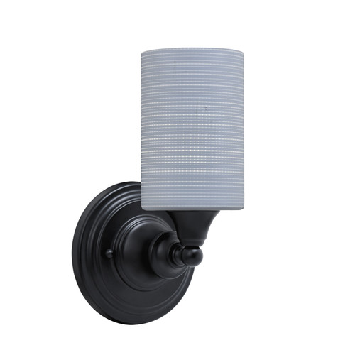 Wall Sconce, Matte Black Finish, 4" Gray Matrix Glass (40-MB-4062)