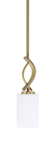 Cavella Stem Hung Mini Pendant, New Age Brass Finish, 4" White Muslin Glass  (3901-NAB-310)