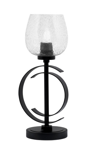 Accent Lamp, Matte Black Finish, 6" Smoke Bubble Glass (56-MB-4812)