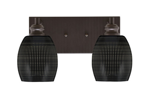 Edge 2 Light Bath Bar, Espresso Finish, 5" Black Matrix Glass  (1162-ES-4029)