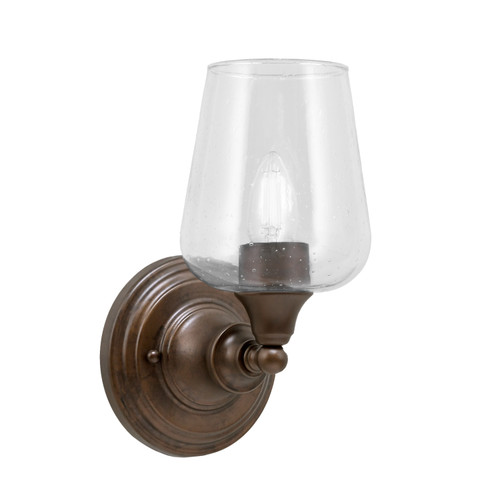 Wall Sconce, Bronze Finish, 5" Clear Bubble Glass (40-BRZ-210)