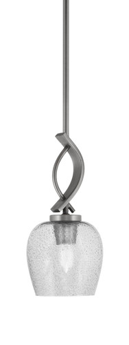 Cavella Stem Hung Mini Pendant, Graphite Finish, 6" Smoke Bubble Glass (3901-GP-4812)