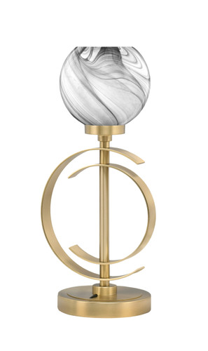 Accent Lamp, New Age Brass Finish, 5.75" Onyx Swirl Glass (56-NAB-4109)