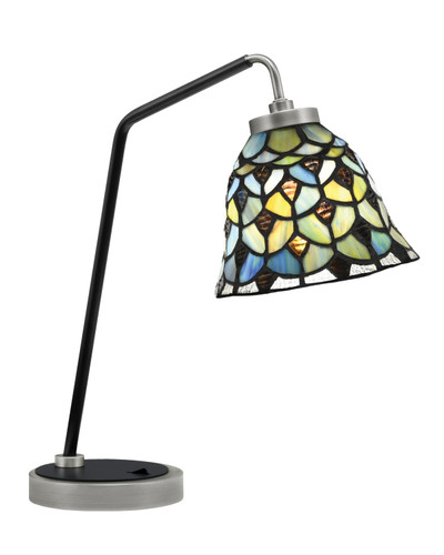 Desk Lamp, Graphite & Matte Black Finish, 7" Crescent Art Glass (59-GPMB-9965)