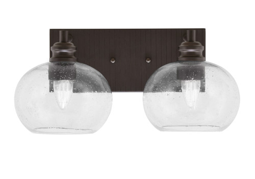 Edge 2 Light Bath Bar, Espresso Finish, 7" Clear Bubble Glass (1162-ES-202)
