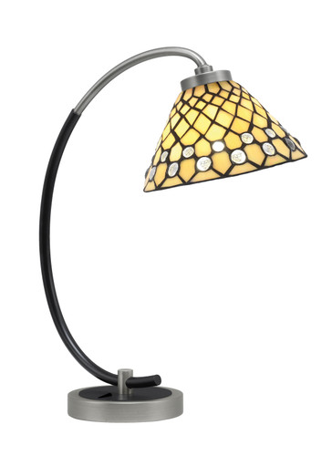 Desk Lamp, Graphite & Matte Black Finish, 7" Starlight Art Glass (57-GPMB-9415)