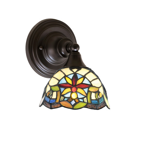 Wall Sconce, Espresso Finish, 7" Earth Star Art Glass (40-ES-9365)