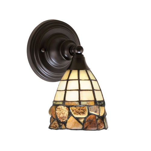 Wall Sconce, Espresso Finish, 7" Cobblestone Art Glass (40-ES-9735)