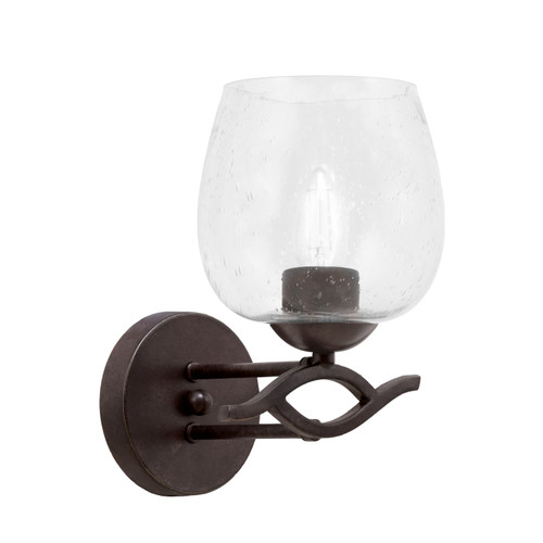 Revo 1 Light Wall Sconce, Dark Granite Finish, 6.25" White Marble Glass (141-DG-4810)