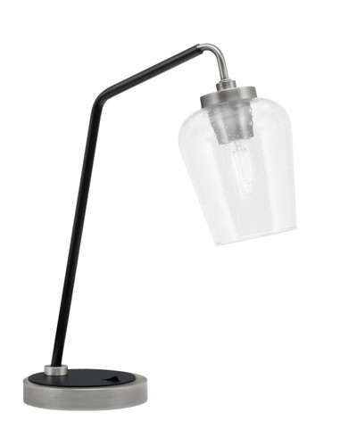 Desk Lamp, Graphite & Matte Black Finish, 5" Clear Bubble Glass (59-GPMB-210)