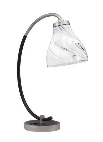 Desk Lamp, Graphite & Matte Black Finish, 6.25" Onyx Swirl Glass (57-GPMB-4769)