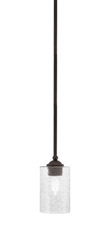 Zilo Stem Hung Mini Pendant, Dark Granite Finish, 4" Smoke Bubble Glass (560-DG-3002)