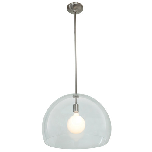Acrolite Brushed Steel 1 Light Indoor Pendant (23760-1R-BS/APCL)