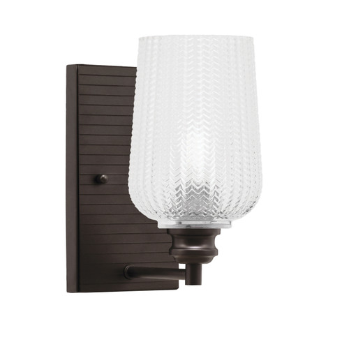 Edge Wall Sconce, Espresso Finish, 5" Clear Textured Glass (1161-ES-4250)