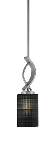 Cavella Stem Hung Mini Pendant, Graphite Finish, 4" Black Matrix Glass (3901-GP-4069)