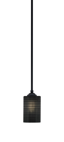 Zilo Stem Mini Pendant, Matte Black Finish, 4" Black Matrix Glass (560-MB-4069)