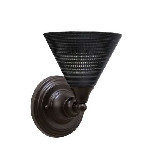 Wall Sconce, Espresso Finish, 7" Black Matrix Glass (40-ES-4059)