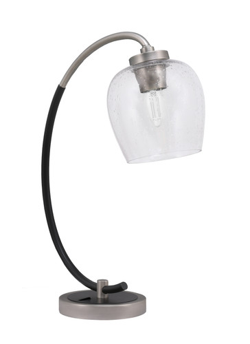 Desk Lamp, Graphite & Matte Black Finish, 6" Clear Bubble Glass (57-GPMB-4810)