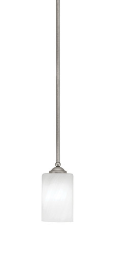 Zilo Stem Mini Pendant, Graphite Finish, 4" White Marble Glass (560-GP-3001)