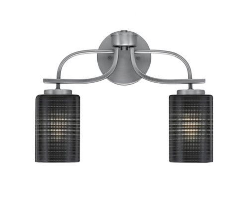 Cavella 2 Light Bath Bar, Graphite Finish, 4" Black Matrix Glass (3912-GP-4069)