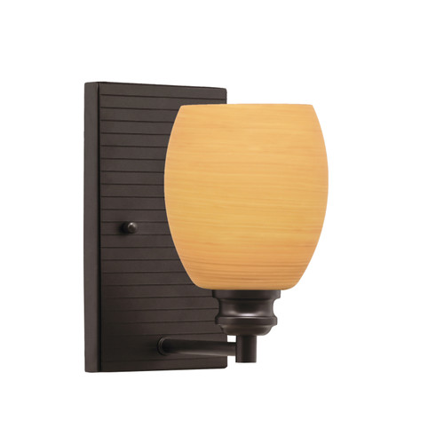 Edge Wall Sconce, Espresso Finish, 5" Cayenne Linen Glass (1161-ES-625)