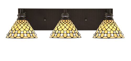 Edge 3 Light Bath Bar, Espresso Finish, 7" Starlight Art Glass (1163-ES-9415)