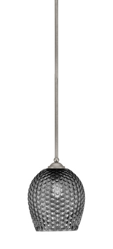 Zilo Stem Mini Pendant, Graphite Finish, 7.5" Smoke Textured Glass (560-GP-4902)